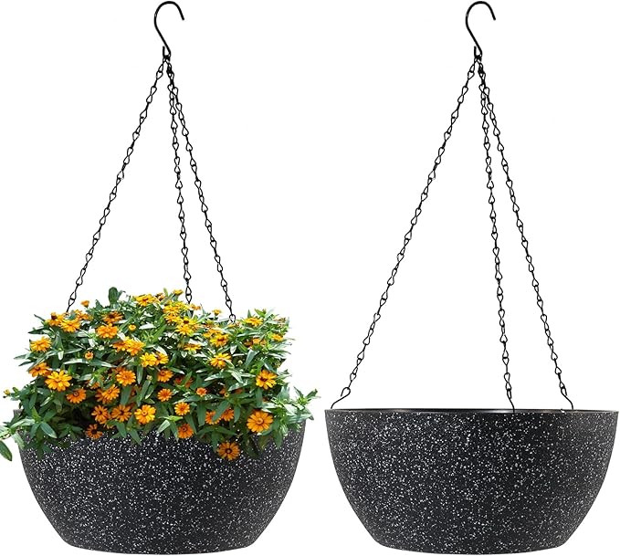 WSMKSZ 13 inch Large Hanging Planters Plant Pots for Outdoor Indoor Plants with Drainage Holes an... | Amazon (US)