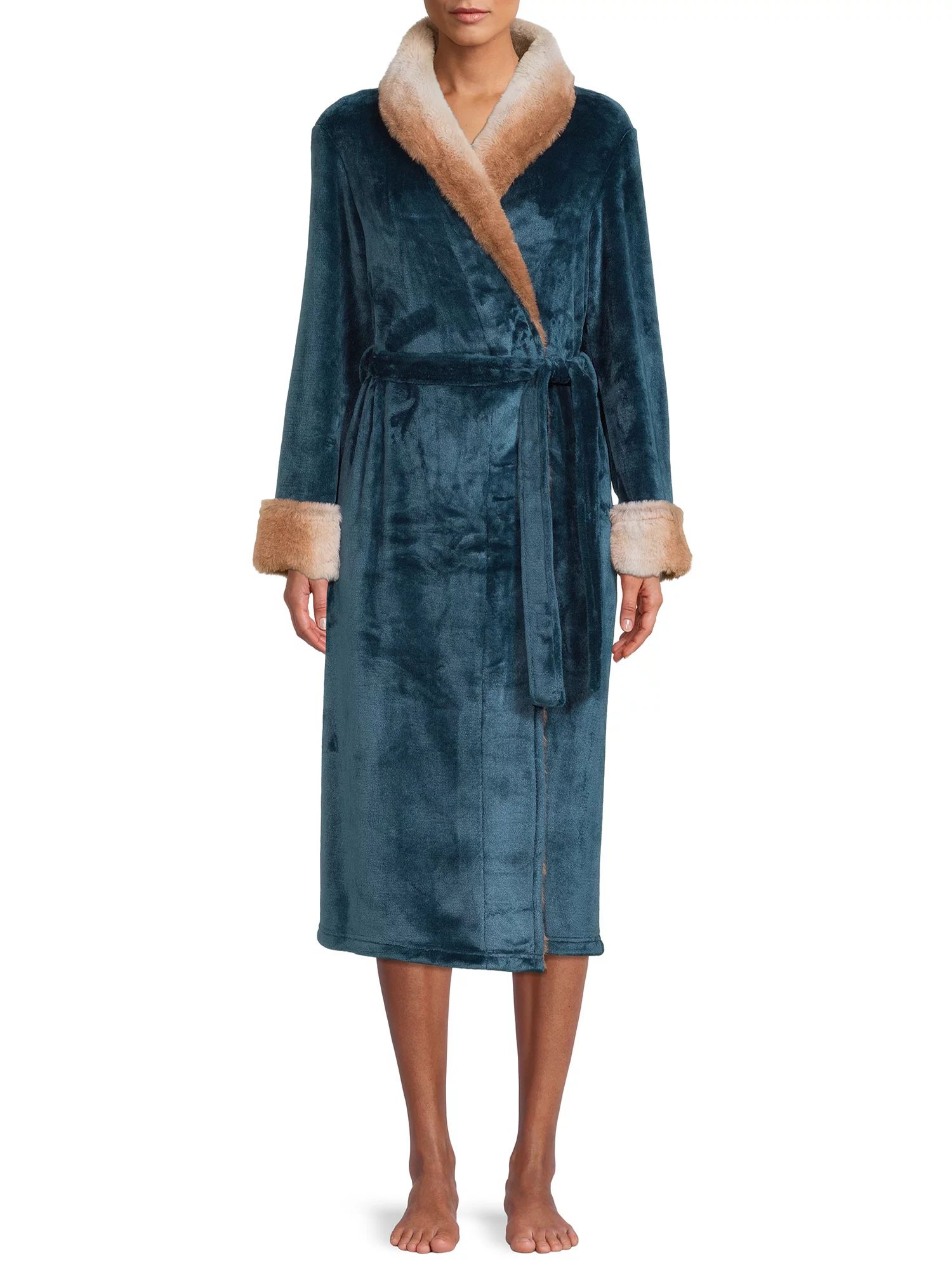 Secret Treasures Women’s and Women’s Plus Super Faux Mink Robe - Walmart.com | Walmart (US)