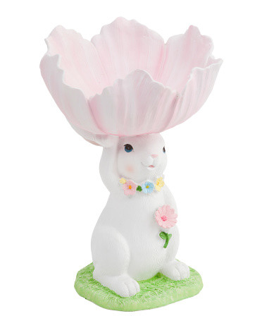 Bunny Holding Flower Candy Bowl | TJ Maxx