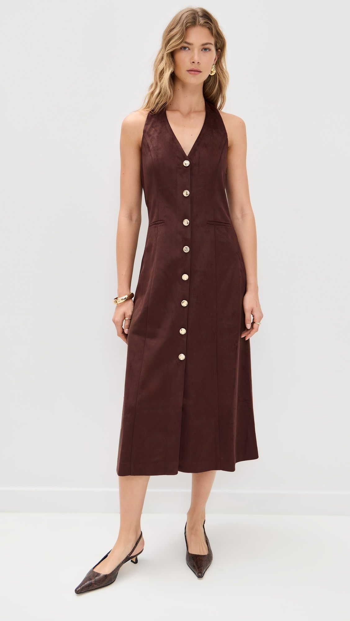Suede Fitted Midi Dress | Shopbop