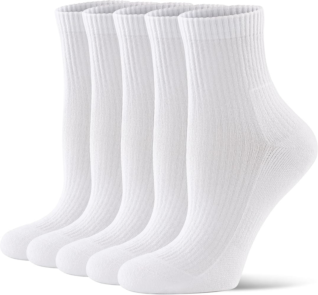 CS CELERSPORT Mini Crew Ankle Socks Cotton Cushioned Running Athletic Causal Socks Soft Comfortab... | Amazon (US)