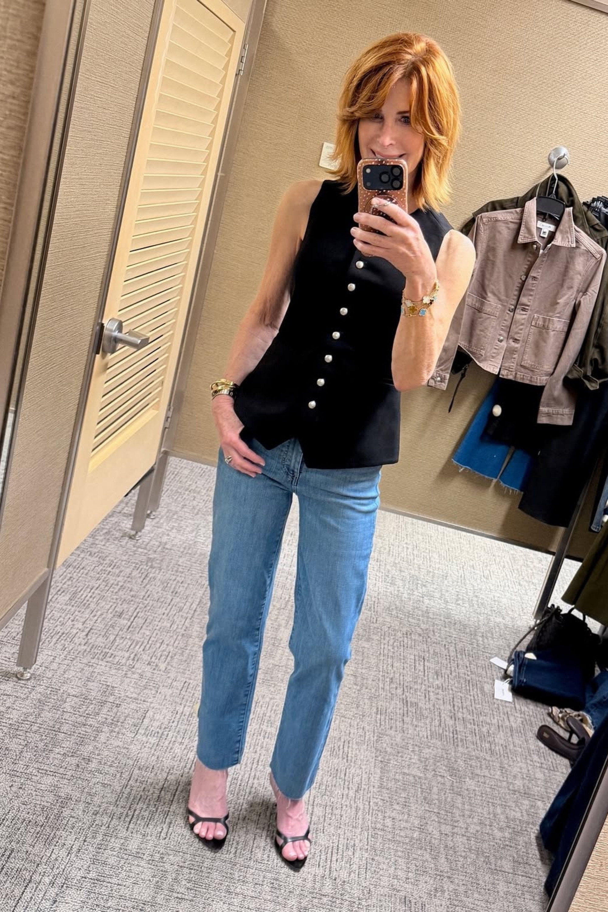 Shopping the Nordstrom Anniversary Sale? Don't miss this black button-front vest with straight-leg jeans as one of my favorite polished finds. Such an easy summer-to-fall outfit for women over 40 — perfect with simple black sandals for lunch, errands, or a casual date night. #NordstromAnniversarySale #SummerOutfits #FashionOver40 

 

#LTKdayinmylife #LTKOver40 #LTKSaleAlert