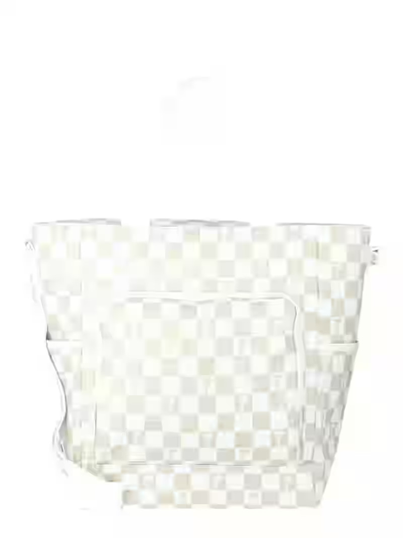 No Boundaries Beach Cooler Tote Bag, Natural Palm Check, Women’s | Walmart (US)