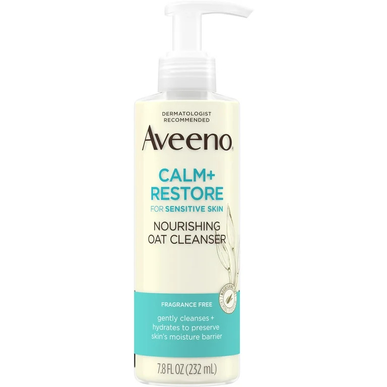 2 Pack - Aveeno  Calm + Restore Nourishing Oat Facial Cleanser for Sensitive Skin, Gentle Gel Fac... | Walmart (US)