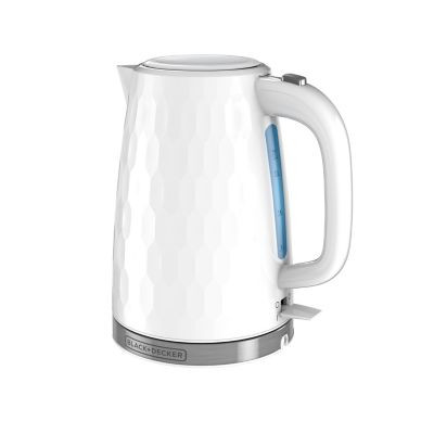 Black & Decker™ Honeycomb Rapid Boil 1.7-Liter Electric Cordless Kettle in White | Bed Bath & Beyond