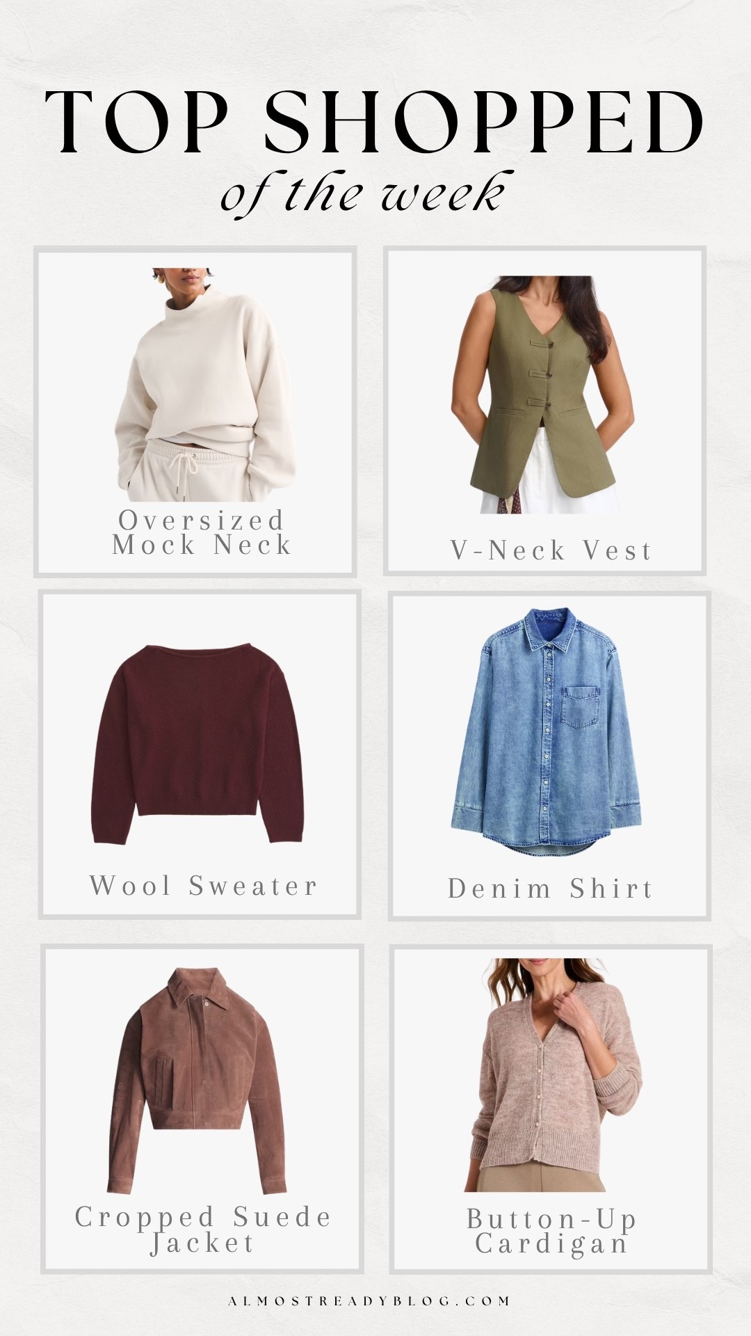 Top shopped of the week!

Top sellers, watchnow, fall outfits, new arrivals, target finds, Abercrombie, Amanda west, almost_readyblog

#LTKootd