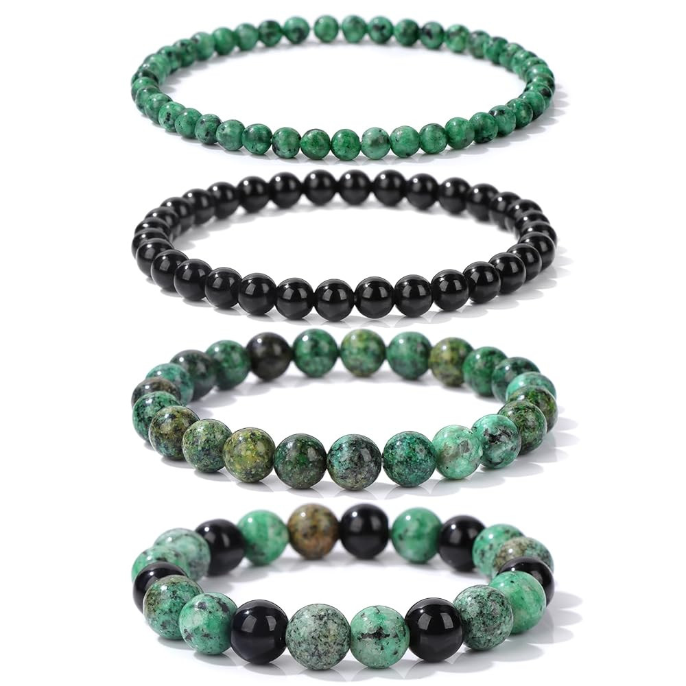 4pcs Beaded Bracelets for Women,Natural Healing Crystal Gemstones Bracelet,Anxiety Stress Relief ... | Amazon (US)