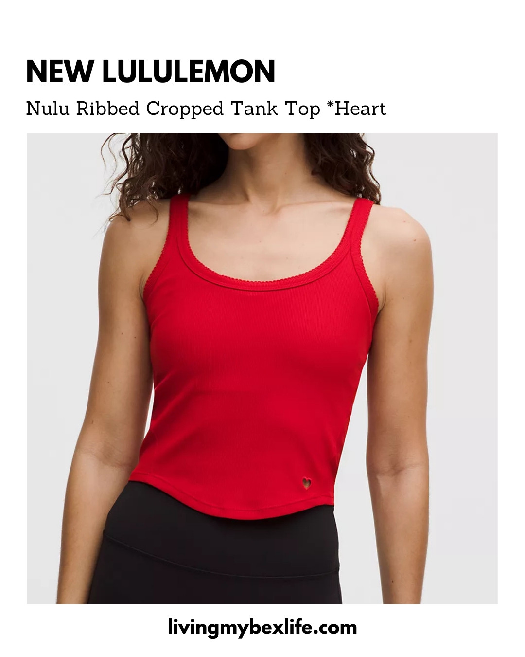 New lululemon Valentine's Day collection <3 Nulu Ribbed Cropped Tank Top *Heart 

 #LTKValentine #LTKootd #LTKActive