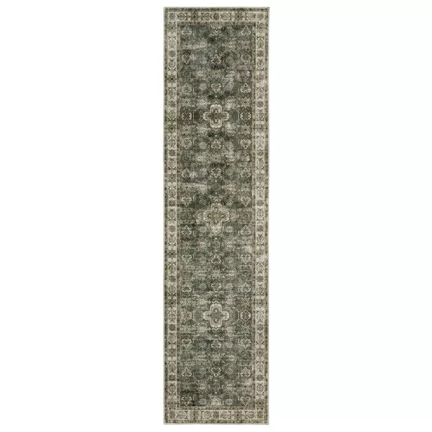 Micah Washable Vintage Oriental Indoor Area Rug Beige/Brown - Captiv8e Designs | Target