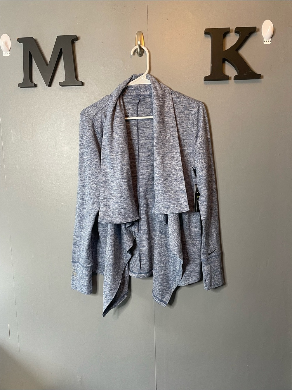 Nike Dri-fit Yoga Waterfall Training Draped Women\u2019s Sweater Cardigan blue small | Poshmark