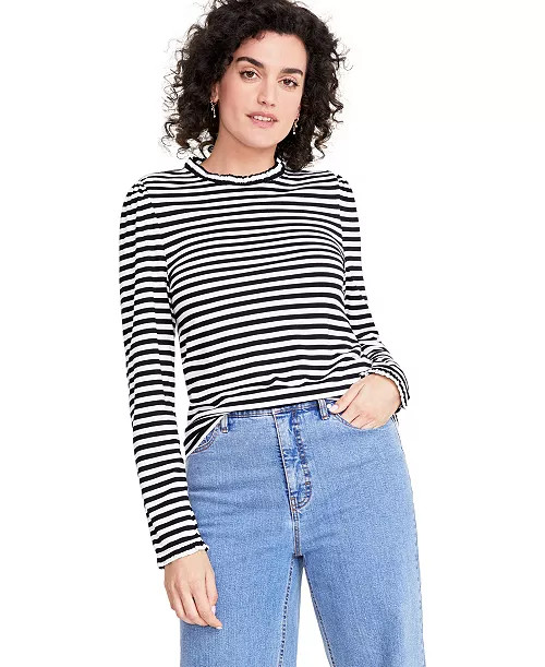 On 34th Women's Long-Sleeve Ruffle-Neck Top, Created for Macy's - Macy's | Macy's