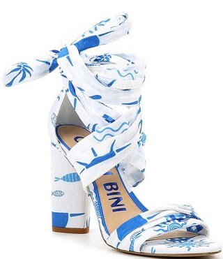 Astraahh Oceanside Print Ankle Wrap Dress Sandals | Dillard's