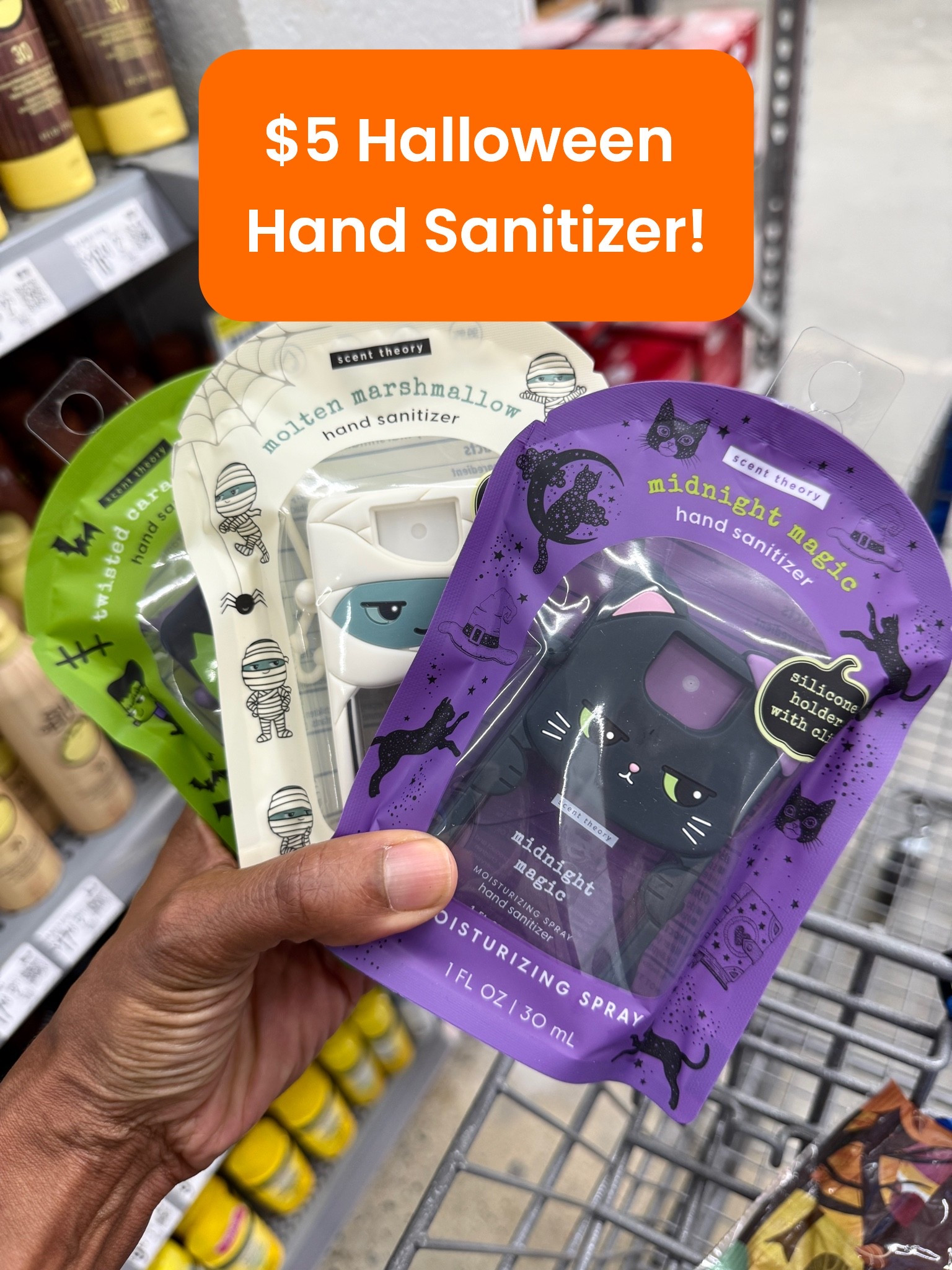 Cutest Halloween spray hand sanitizers (similar to touchland but way cuter and 1/2 the price!). Perfect for boo baskets!
