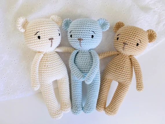 Teddy Bear Crochet Baby Animal Toy Newborn Photo Prop Baby | Etsy | Etsy (US)