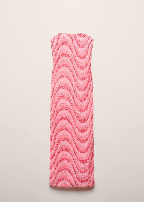 Strapless beaded dress -  Women | Mango United Kingdom | MANGO (UK)