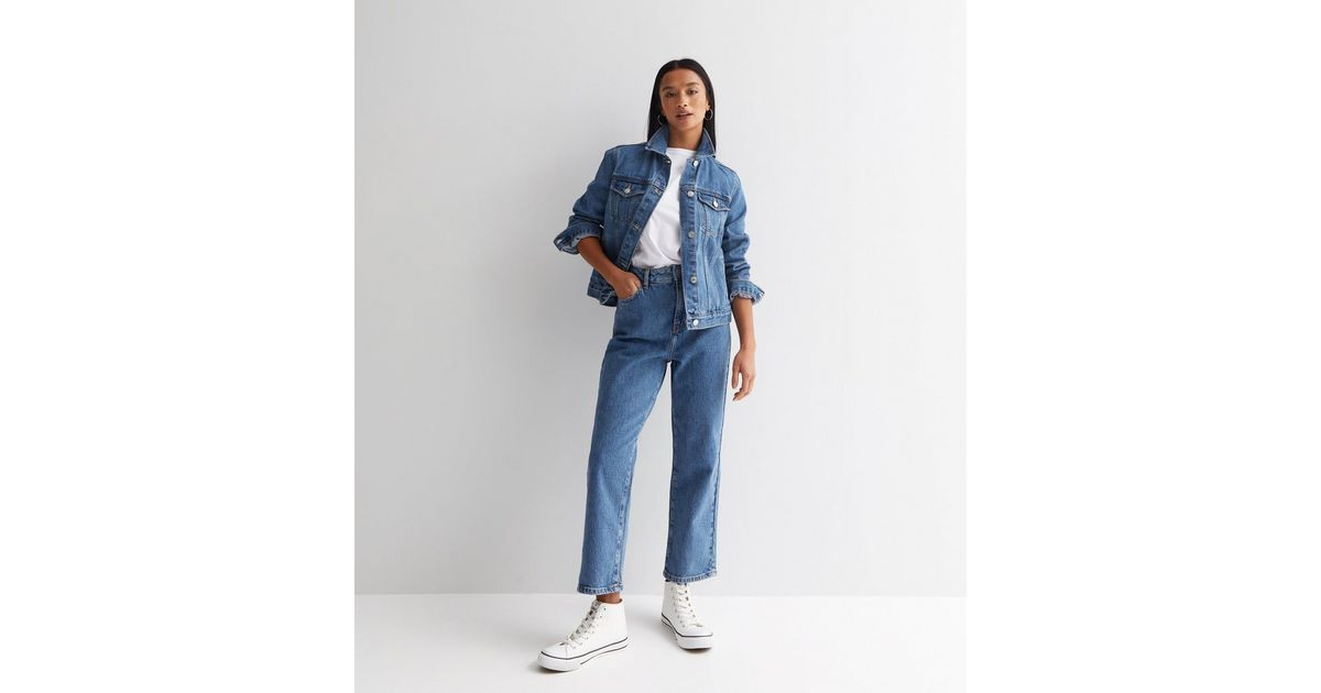 Petite Blue Ankle Grazing Hannah Straight Leg Jeans
						
						Add to Saved Items
						Remove ... | New Look (UK)
