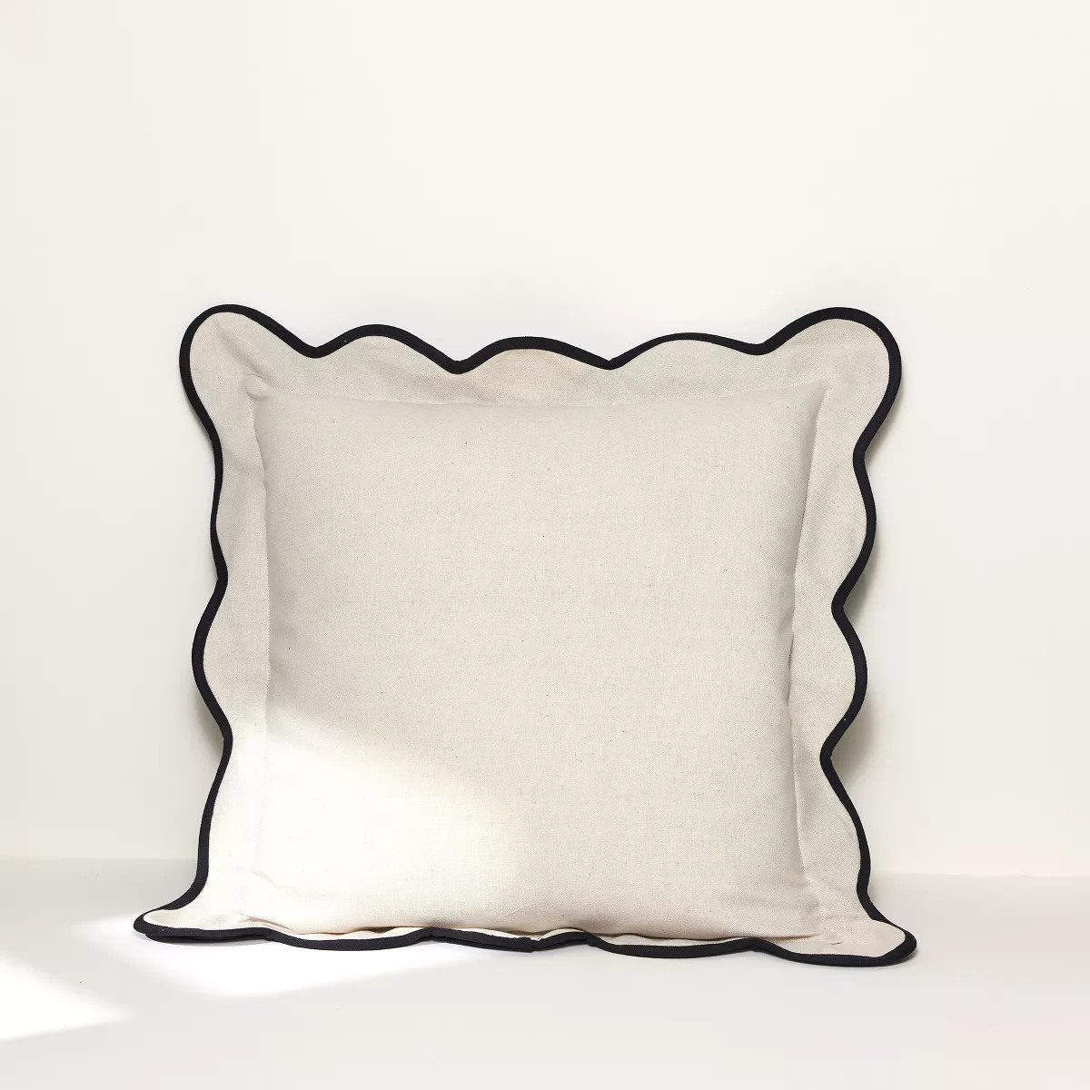 Lush Décor Coastal Chic Scalloped Edge Pillow Cover Dark Linen/Black | Target