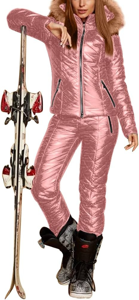Women's Ski Jackets and Pants Set Winter Waterproof Sport Snowsuit Warm Snowboard Apparel | Amazon (US)