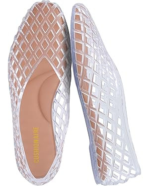 CUSHIONAIRE Siesta Modern Lattice Ballet Flats for Women, Comfortable Slip On Pointed Toe Womens ... | Amazon (US)