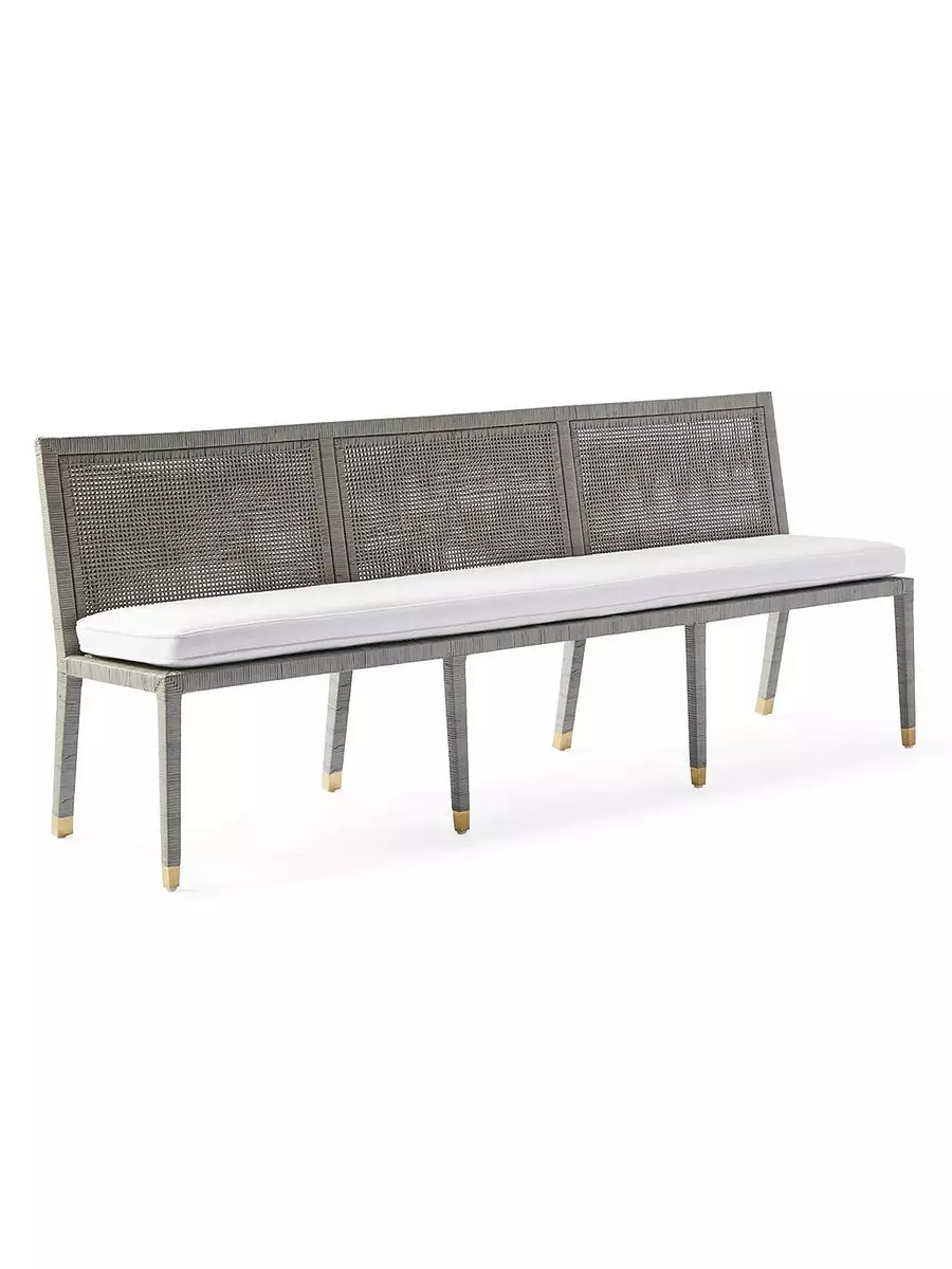 Balboa Rattan Bench - Mist | Serena and Lily