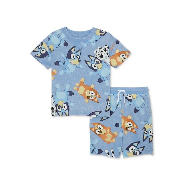 Bluey Toddler Boys Short Sleeve T-Shirt and Shorts Set, 2-Piece, Sizes 2T-5T | Walmart (US)