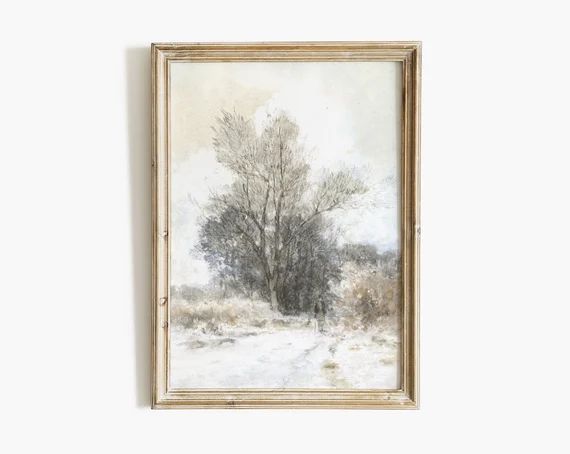 Winter Country Landscape  Vintage Muted Countryside | Etsy | Etsy (US)