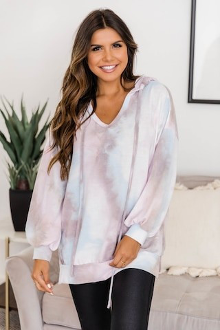Favorite Future Tie Dye Pullover Grey/Light Blue | The Pink Lily Boutique