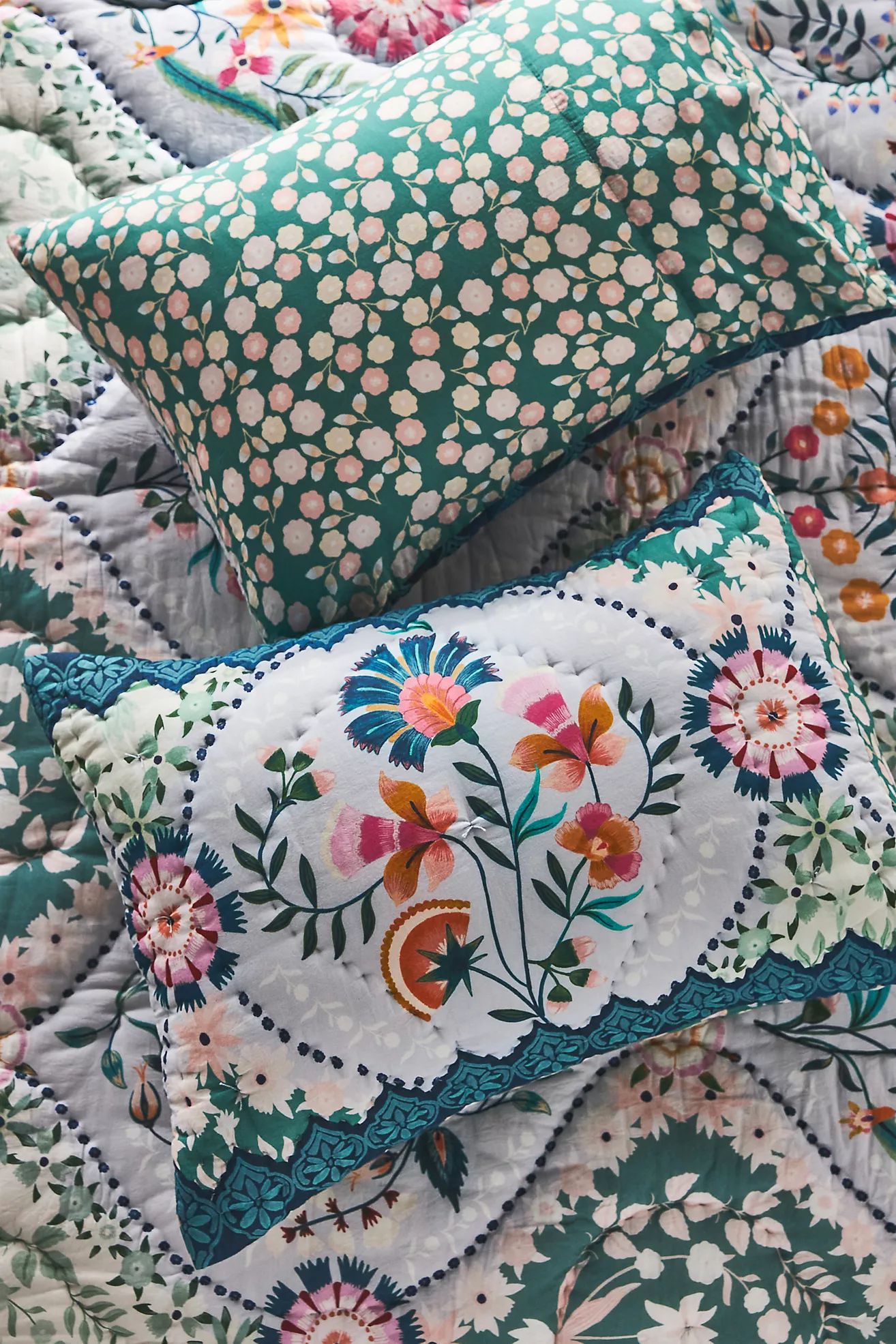Theodora Posy Quilted Shams, Set of 2 | Anthropologie (US)