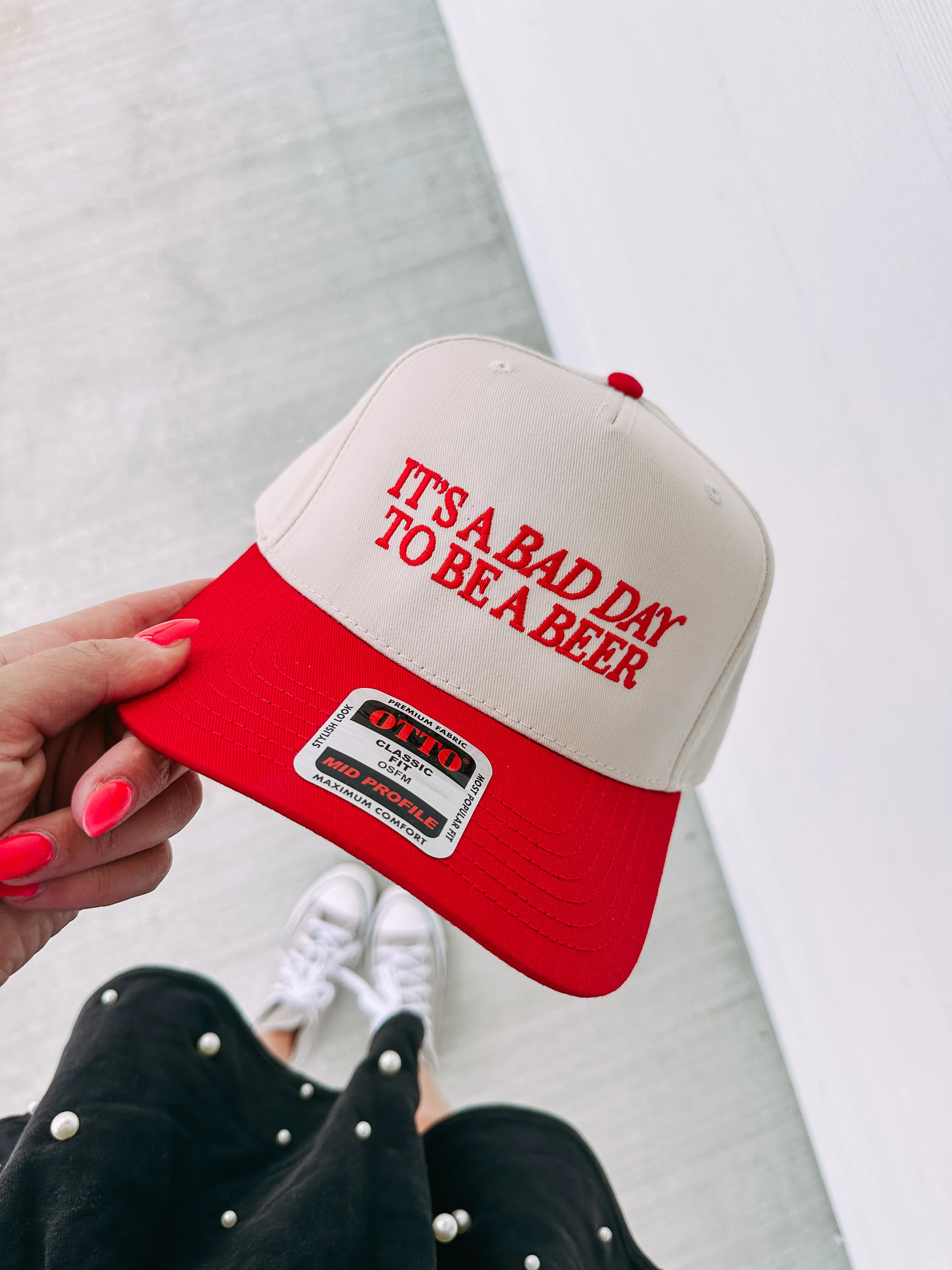 ETTA OG | bad day to be a beer trucker hat - red | Etta & East