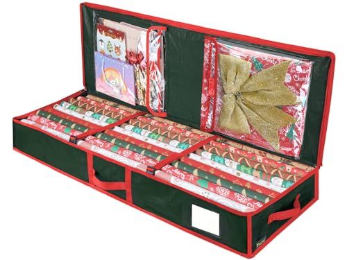 BALEINE SOFT Christmas Wrapping Paper Storage Bag, 40" Durable PE Gift Wrap Storage Bag with Flex... | Amazon (US)