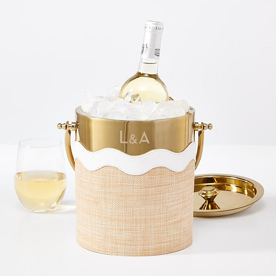 Raffia Wave Ice Bucket | Mark and Graham