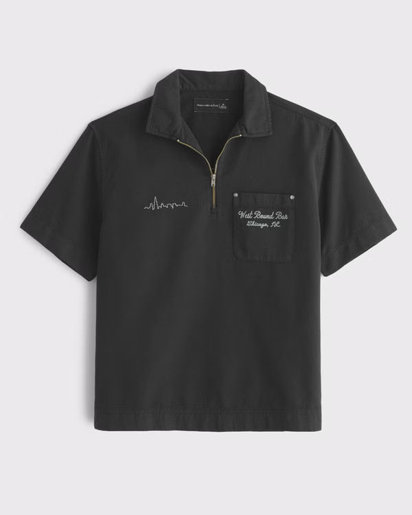Graphic Zip Popover Shirt | Abercrombie & Fitch (US)