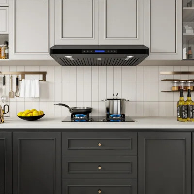 36 inch 900 CFM Ducted Under Cabinet Range Hood 4 Speed Quiet Stainless Steel Remote and Touch Panel Control with LED Lights | Wayfair North America