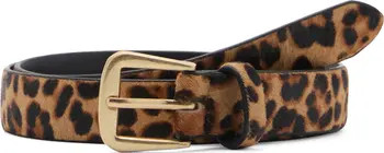 Leopard Print Genuine Calf Hair Belt | Nordstrom