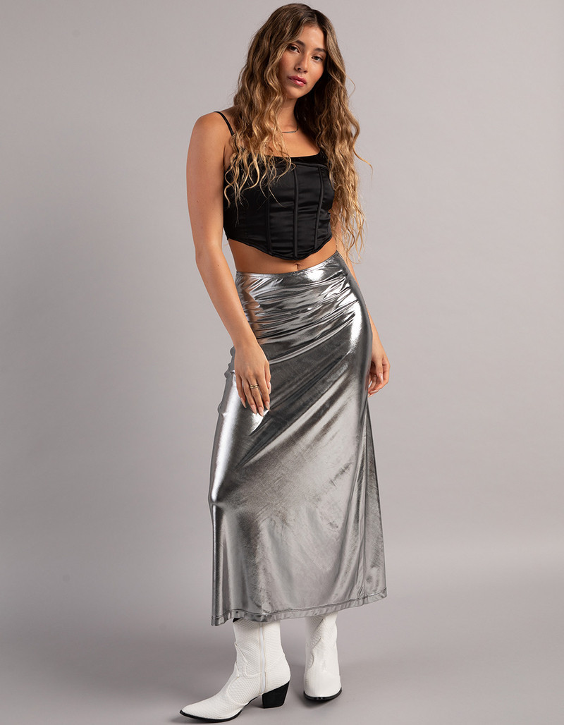 WEST OF MELROSE Metallic Womens Maxi Skirt | Tillys