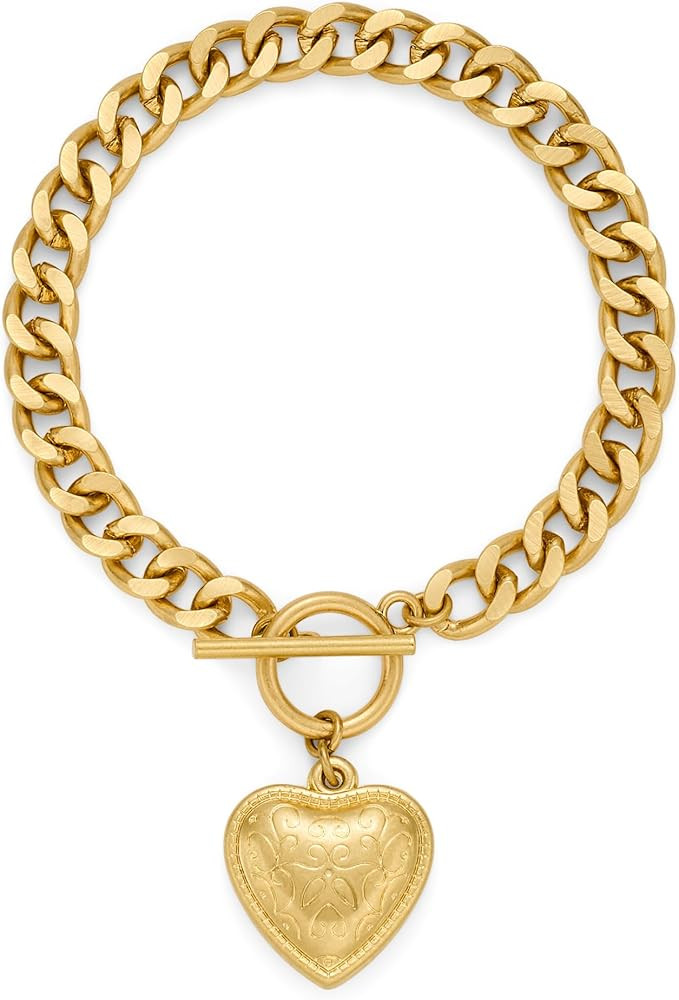 Pearl Bracelets For Women Gold Plated Chain Link Bracelets Bow Heart Charm Bracelets | Amazon (US)