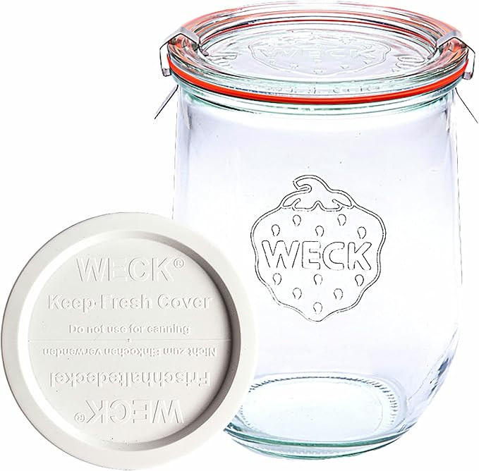 Weck 745 Canning Jar with Keep Fresh Lid - Weck Tulip Jar made of Transparent Glass - Eco-Friendl... | Amazon (US)