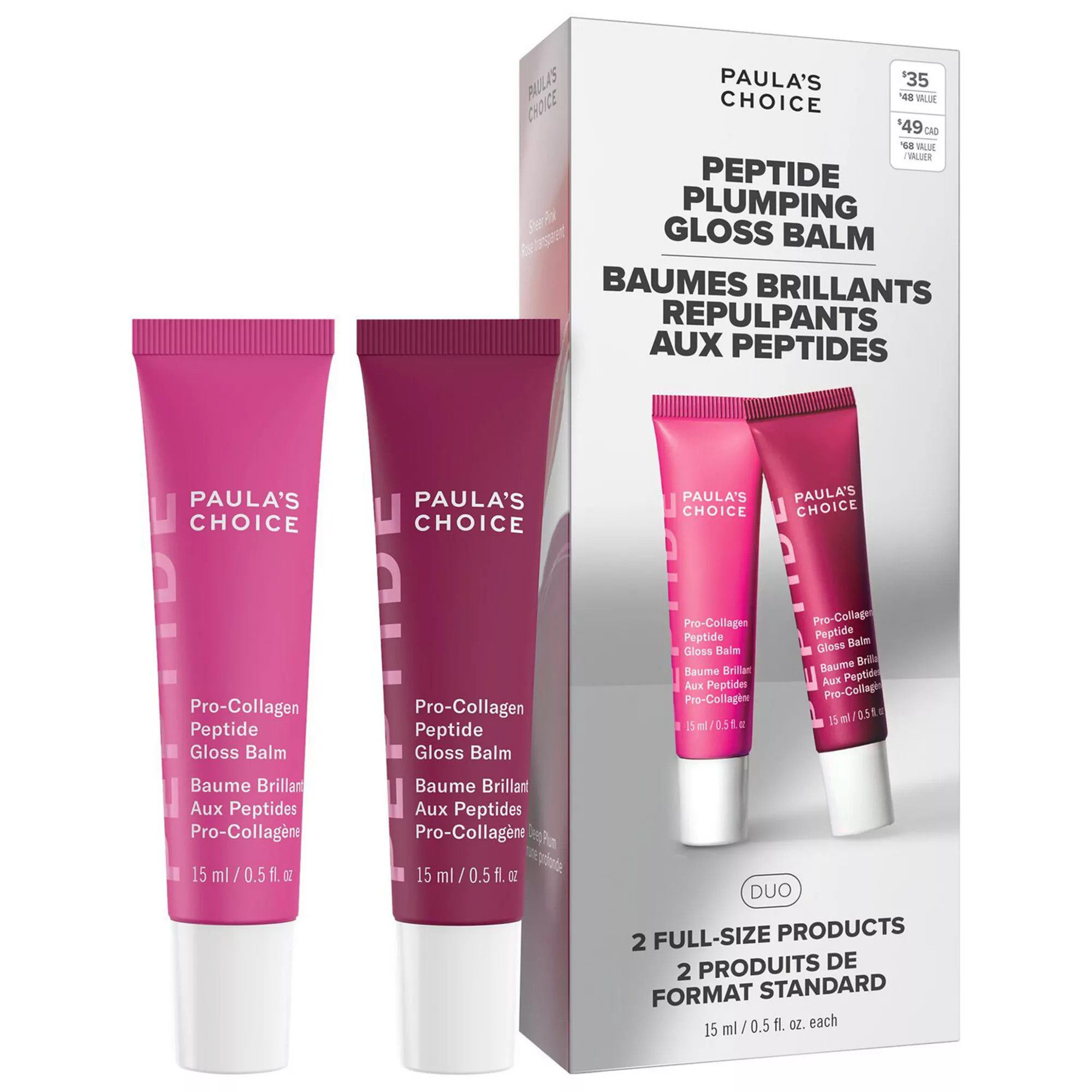 Paula's Choice Peptide Plumping Gloss Balm Duo Gift Set for Hydrated, Fuller Lips | Kohl's
