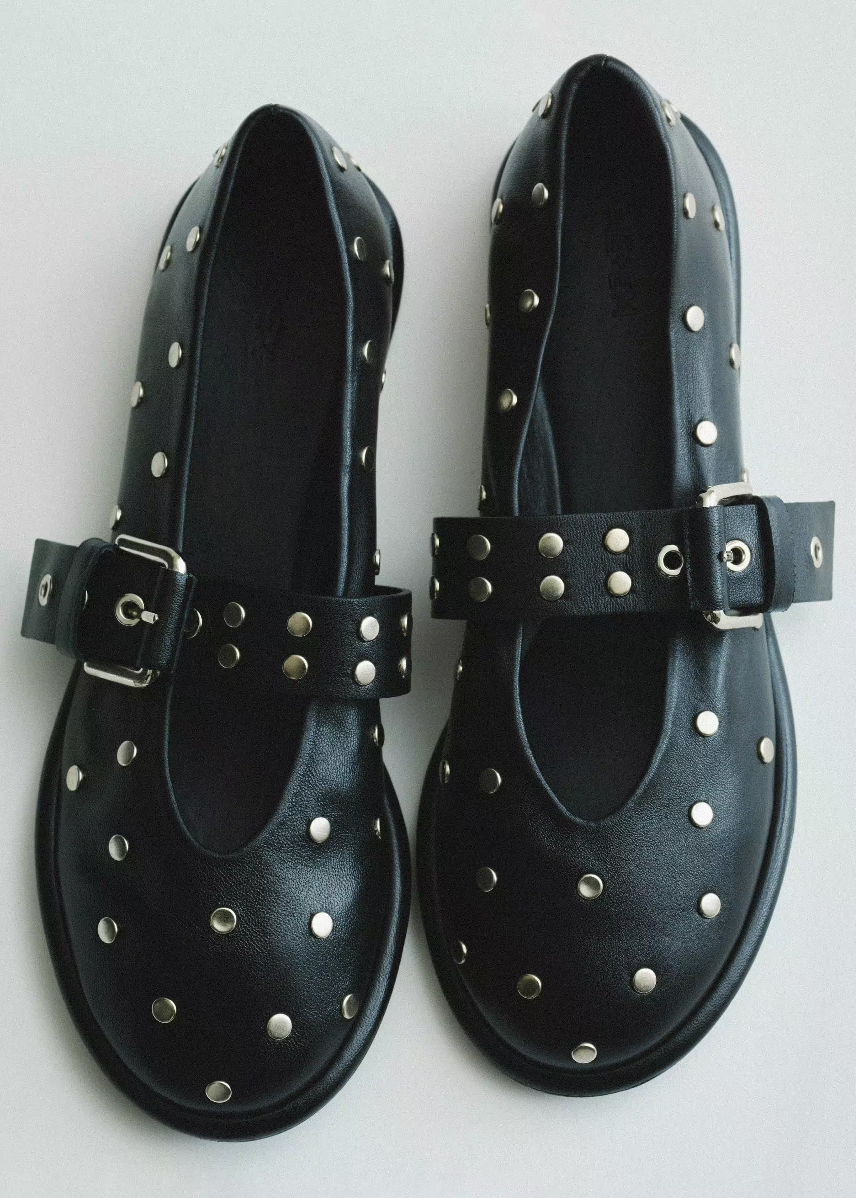 Women's Black Stud Ballerina Flat | ME+EM | ME+EM Global (Excluding US)