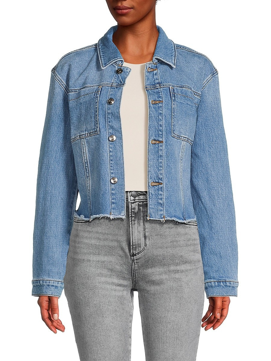 Hudson Jeans Women's Cropped Denim Jacket - Blue - Size XL | Saks Fifth Avenue OFF 5TH