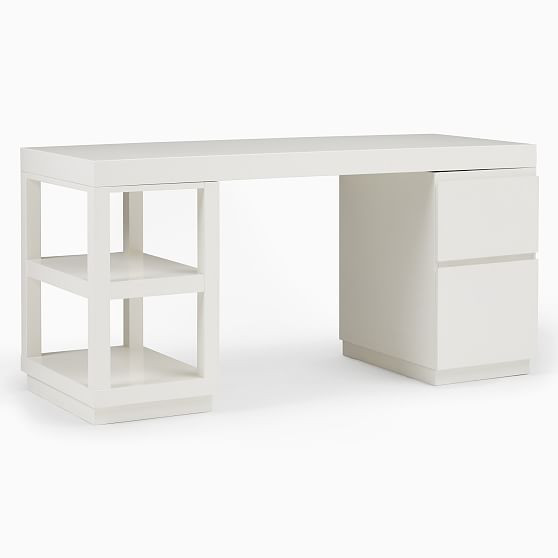 We Parsons Collection We White Pack Desktop And Small Open File And Small File Cabinet | West Elm (US)
