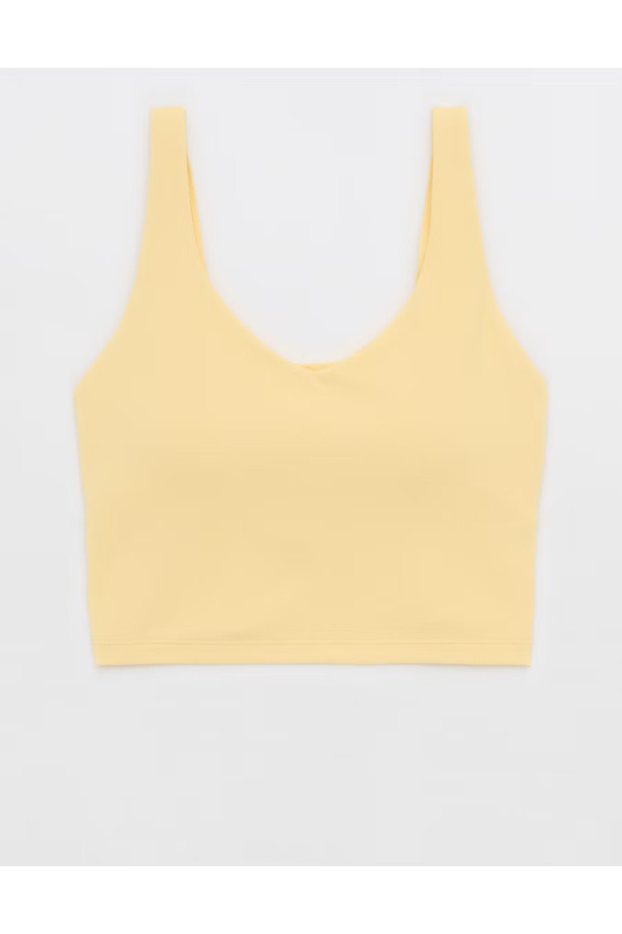 OFFLINE By Aerie Real Me Low Key Longline Sports Bra Women's Yellow Notes XXS | American Eagle Outfitters (US & CA)