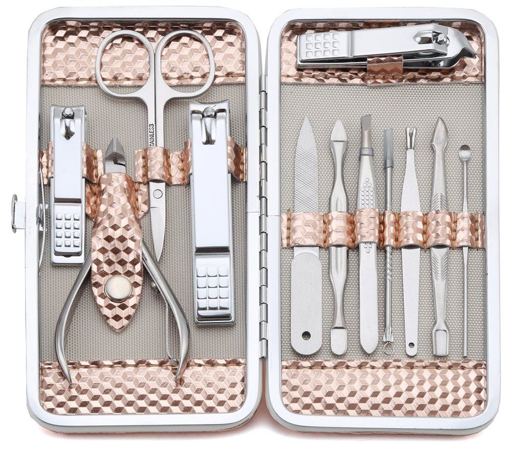 Manicure Set Professional Nail Clippers Kit Pedicure Care Tools- Stainless Steel Grooming Kit 12P... | Amazon (US)