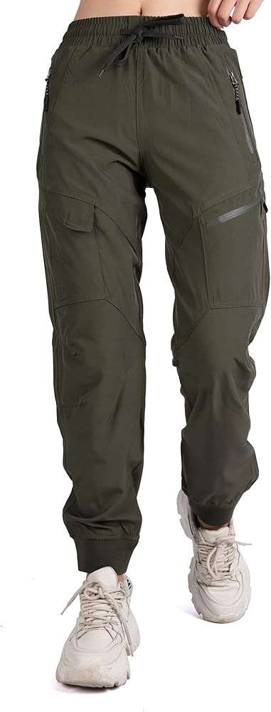 Singbring Women's Athletic Hiking Cargo Joggers Pants Outdoor Workout Lightweight Quick Dry UPF 5... | Amazon (US)