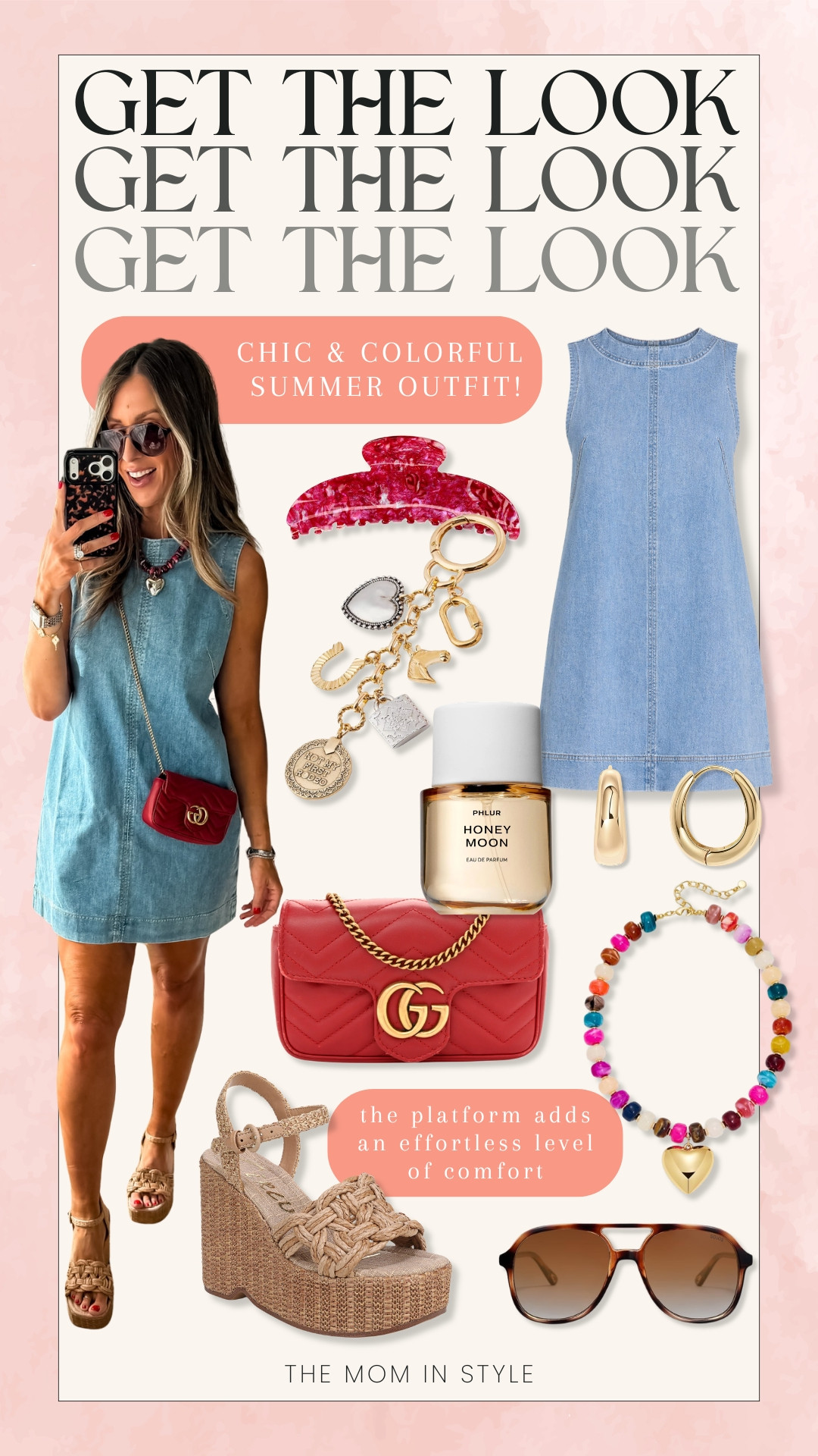 An easy summer outfit that feels put together but still fun. This denim dress is the kind you can throw on and instantly look styled, just add a pop of color with accessories and you’re good to go

get the look, summer outfit, denim dress, casual chic, colorful accessories, everyday style, outfit inspo, themominstyle 

#LTKOver40 #LTKootd #LTKSeasonal