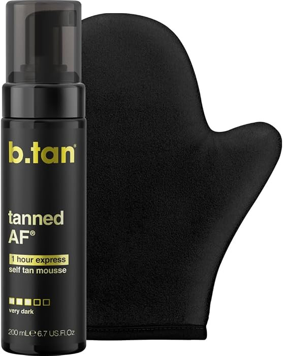 Tanned AF Foam with Mitt Applicator Bundle, Moisturizing, Streak-Free Tanning, Instant Sunless De... | Amazon (US)