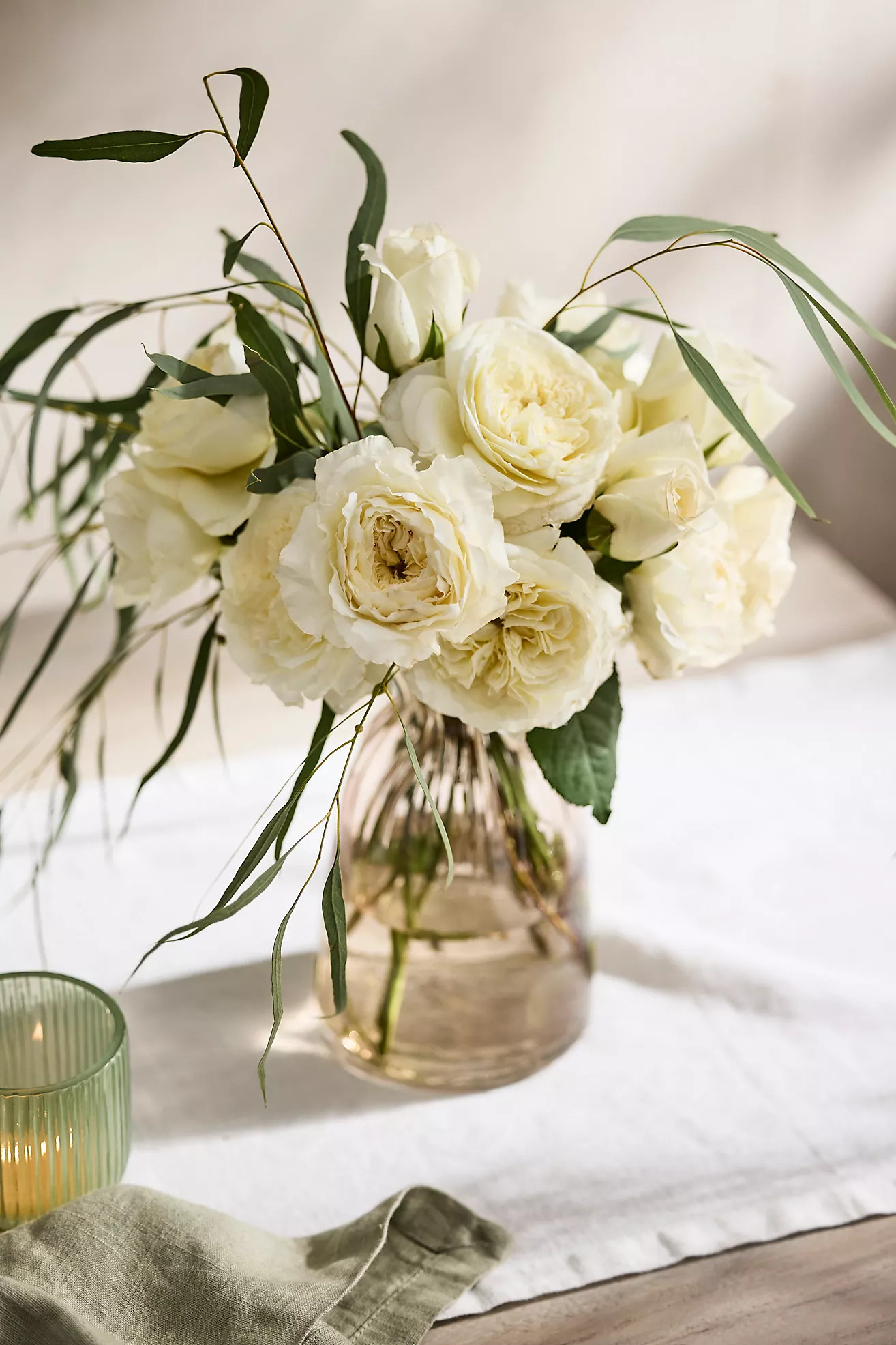 Garden Rose Bouquet, 12 White Stems | Anthropologie (US)