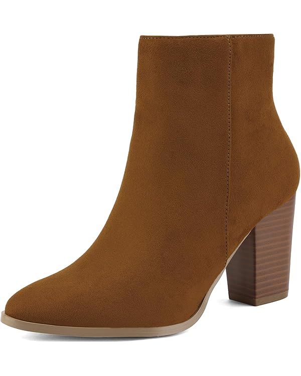 DREAM PAIRS Women's Chunky Block Heel Ankle Booties | Amazon (US)