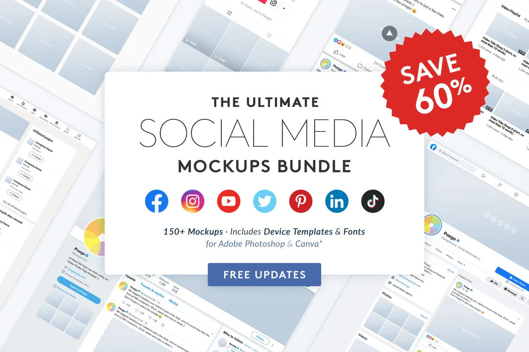 Social Media Mockups Bundle  Business Profile Page Templates - Etsy | Etsy (US)