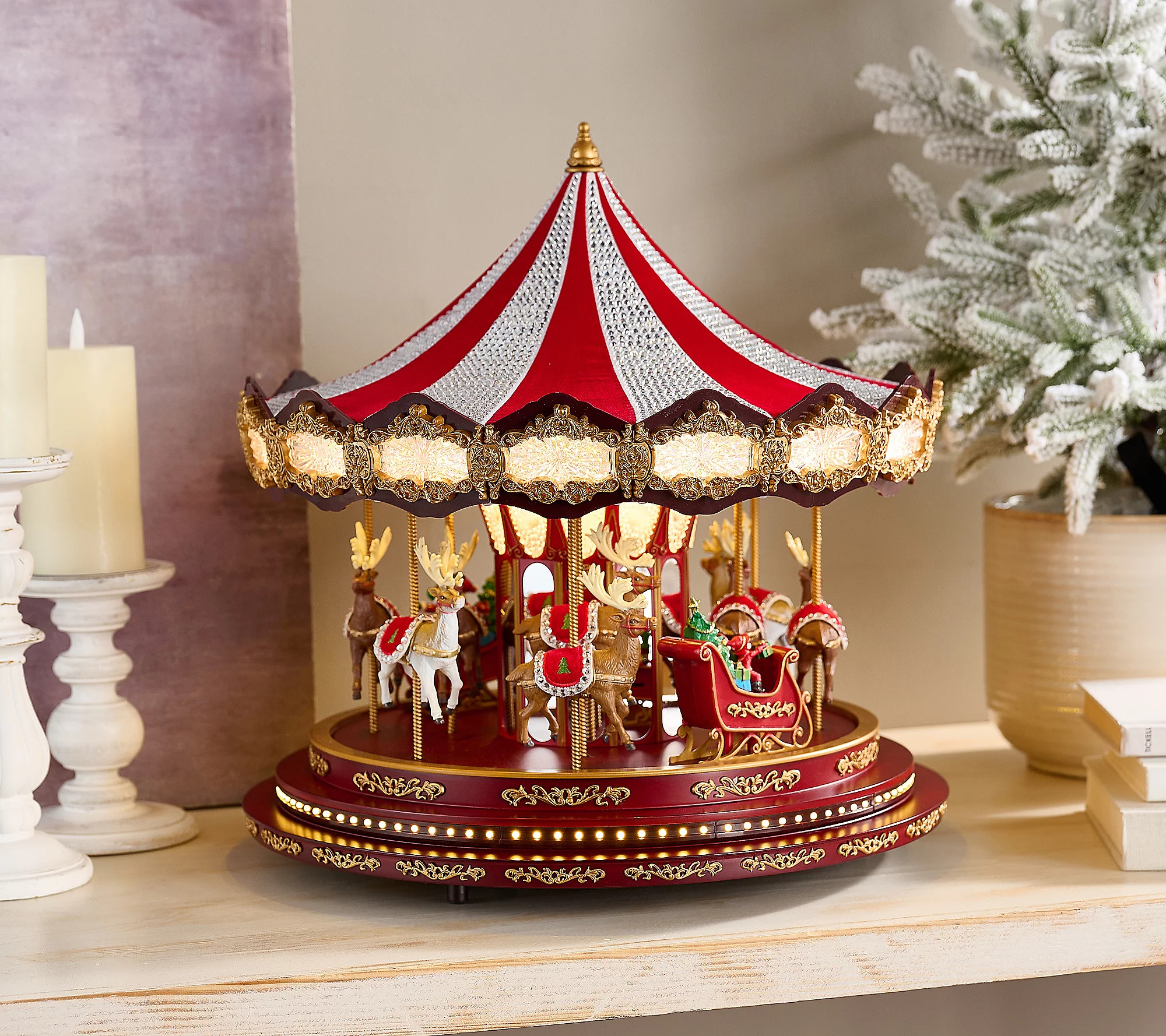 Mr. Christmas 16 Deluxe Crystal AnimatedCarousel | QVC